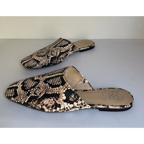 Vince Camuto Women’s Snake Print Leather Mules Size 9 Office Chic Trendy mules - Picture 1 of 7